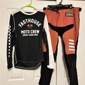 Black and Orange Moto Crew Set